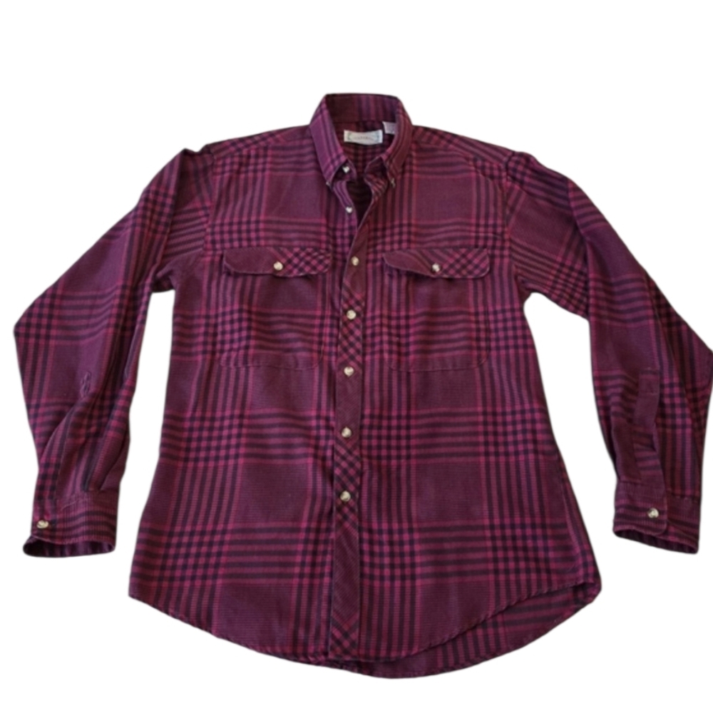 Vintage Falls Creek Red Plaid Button-Up Shirt, size medium